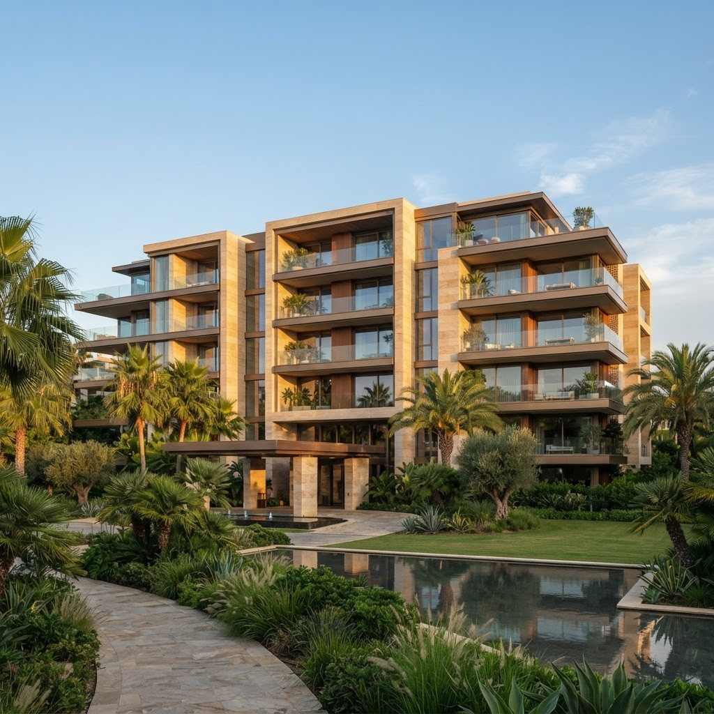 A modern, professionally vetted residential property in warm evening light